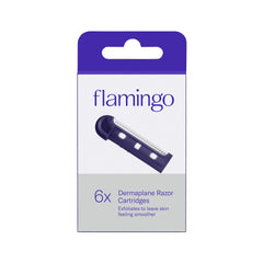 Boîte Flamingo Dermaplane : recharge de 6 lames inox pour remplacement rapide et hygiène