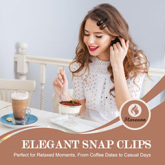 Pinces FLAREANN brun clair brillantes, accessoire minimaliste pour coiffure rapide.