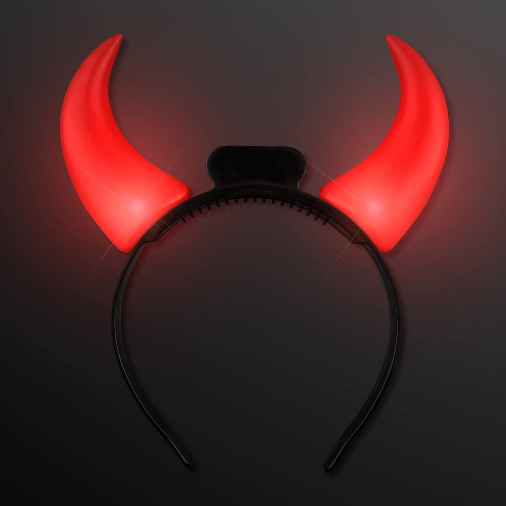 FlashingBlinkyLights serre-tête cornes de diable rouges lumineuses, parfait pour festivals et Halloween.