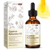 Flasture huile Cyperus Rotundus en flacon pour une utilisation ciblée.