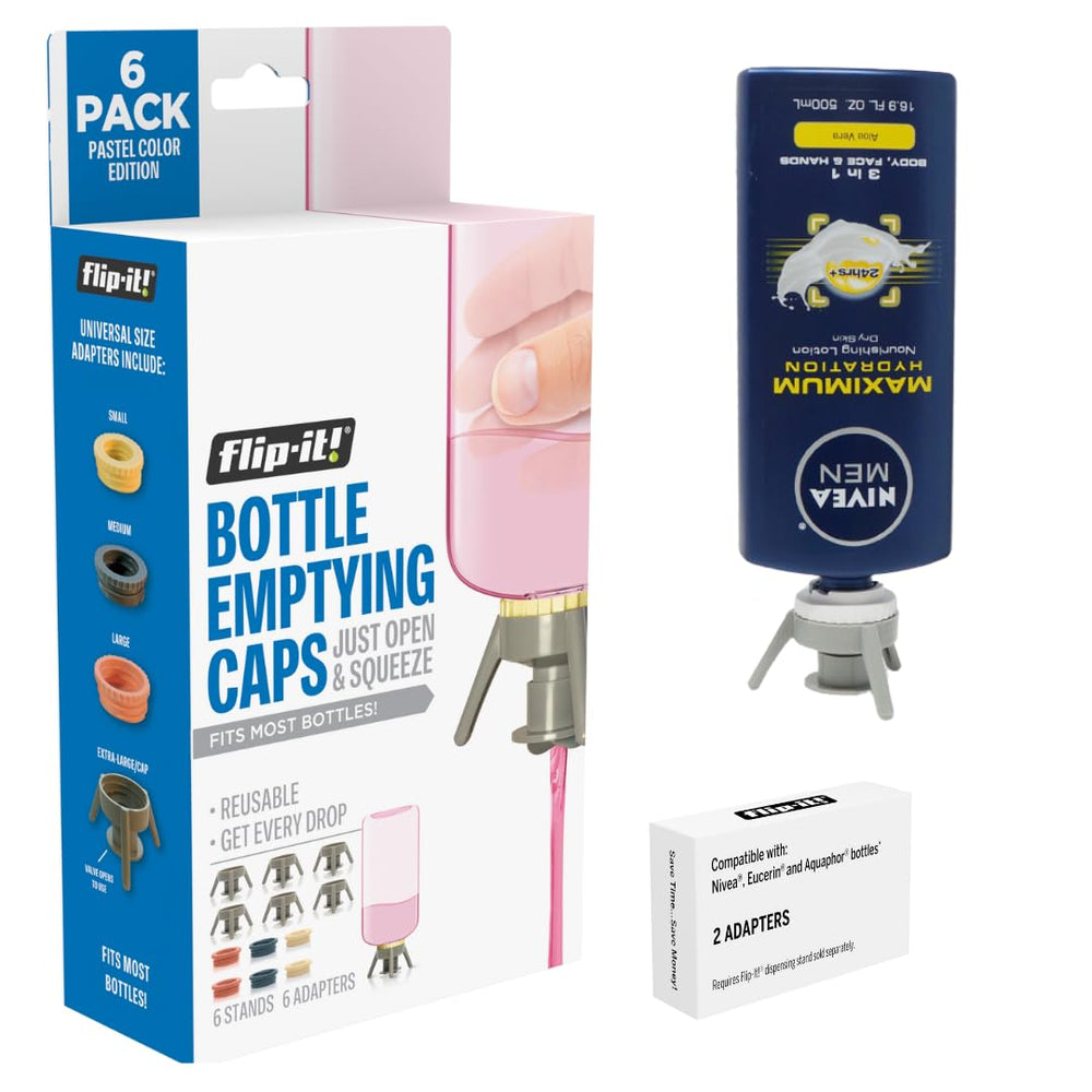 Flip-It! socle inversé pour vidage facilité et récupération de la dernière goutte.