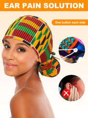 Floraltop bonnet infirmière boutons pratiques pour ajustement et masque