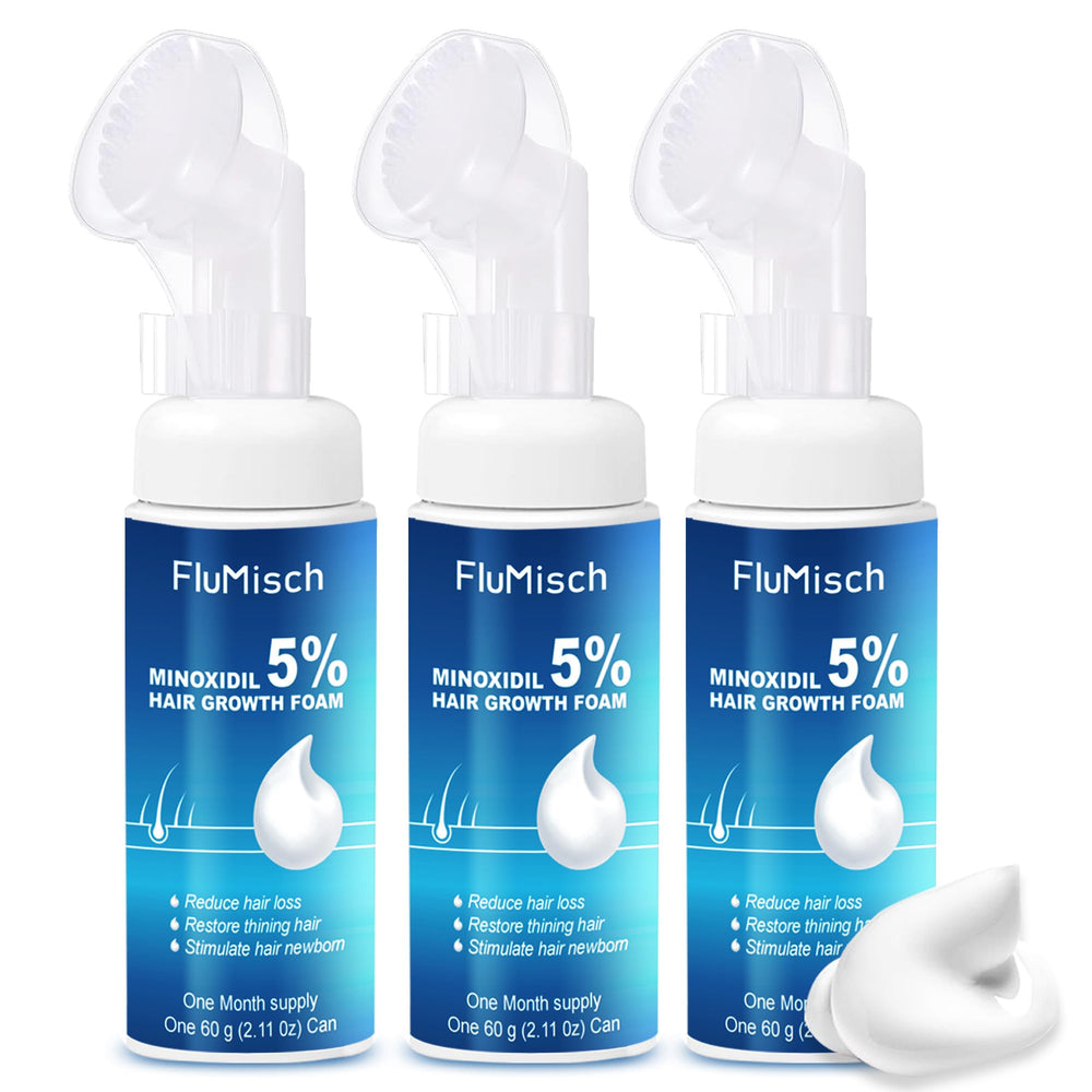 FluMisch Mousse Minoxidil: application-cheveux, absorption rapide et pratique.