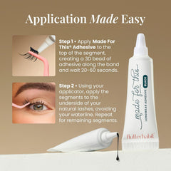 FlutterHabit adhésif sous-cils, application douce et confortable.