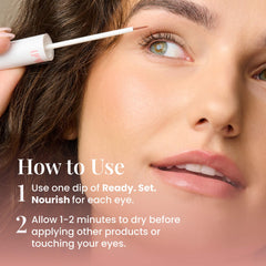 Ingrédients camomille et peptides du FlutterHabit renforçant les cils.