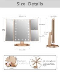 Flymiro Miroir avec grossissements 3x/2x/1x pour maquillage net et précis.