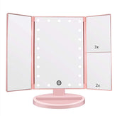 Flymiro Miroir tri-fold 21 LEDs, maquillage précis et rapide.