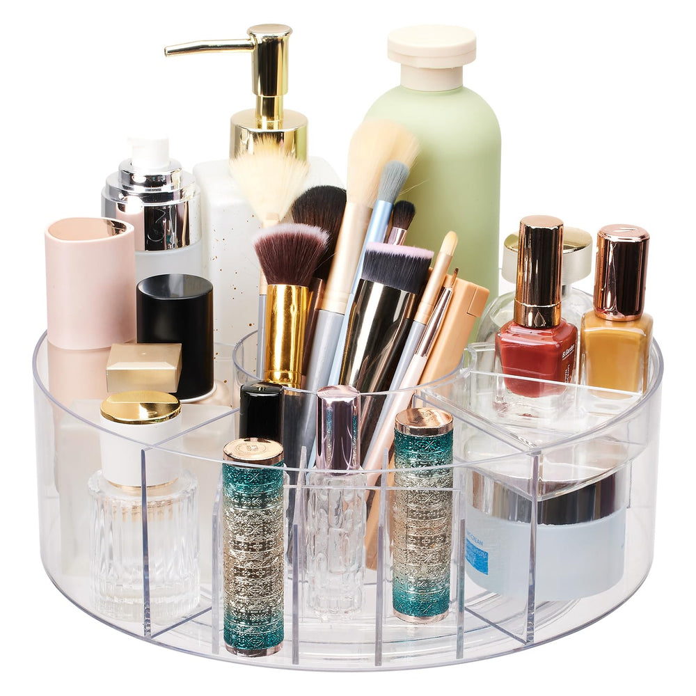Flytreal Organisateur Maquillage 360°, vue face, accessibilité rapide pour tous vos produits.