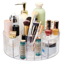 Flytreal Organisateur Maquillage 360°, vue face, accessibilité rapide pour tous vos produits.