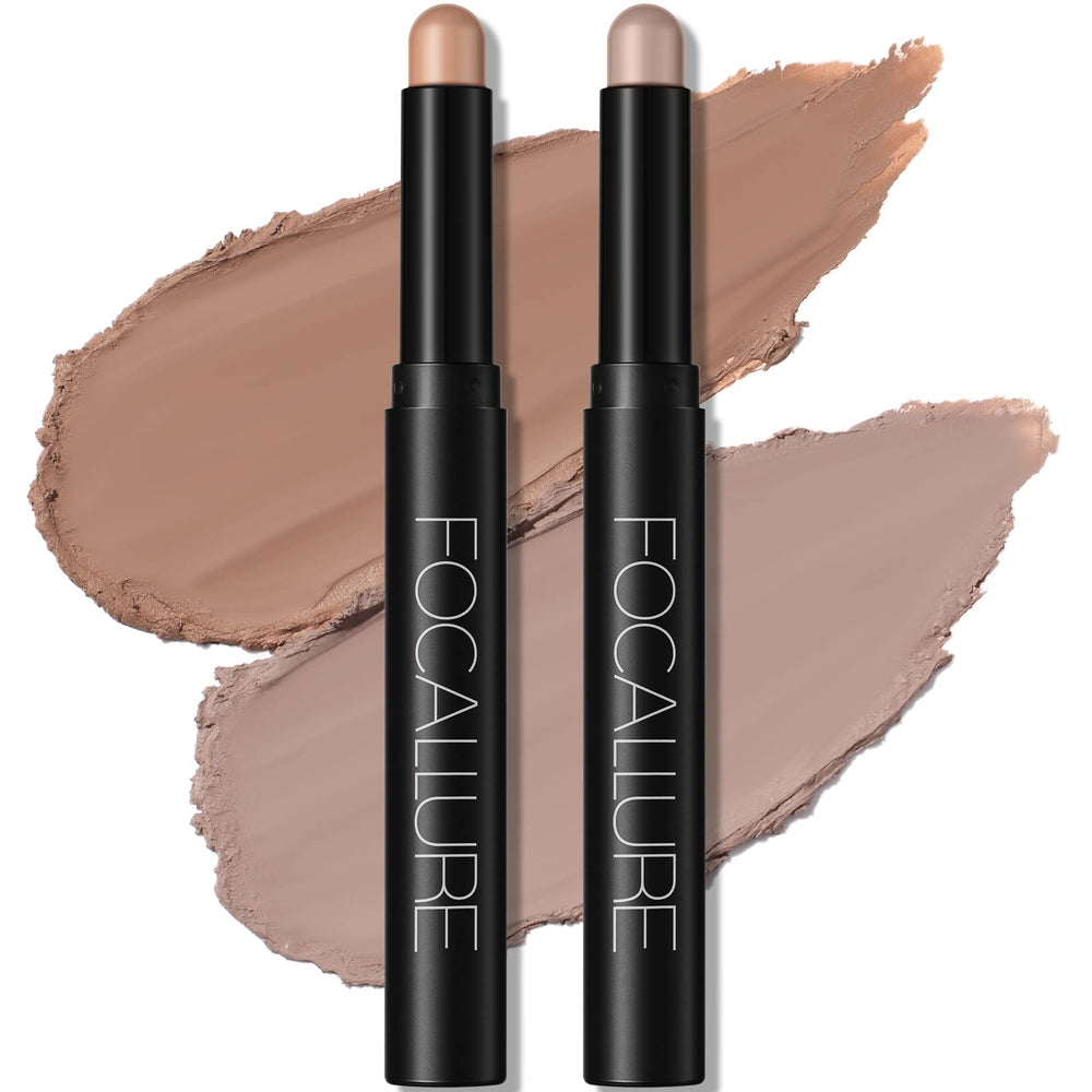 FOCALLURE ensemble de 2 bâtons ombre crème pour un regard rapide et lumineux