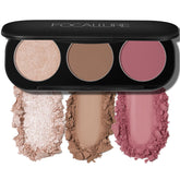 FOCALLURE palette 3 en 1 – vue d’ensemble pour un contouring polyvalent et durable.