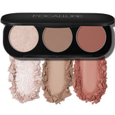 FOCALLURE palette 3 en 1 – blush et illuminateur pour un teint lumineux