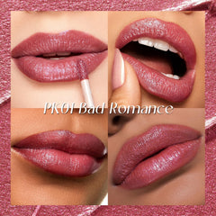 FOCALLURE rouge métallique : éclat lumineux et texture légère sur les lèvres.