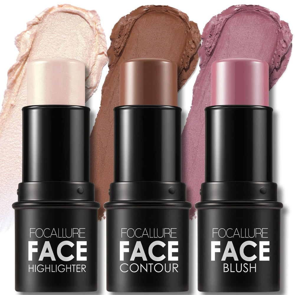 FOCALLURE trio contour crème ton neutre lumineux pour un fini naturel.