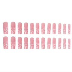 Ongles Foccna carré long perle rose, application rapide et élégante.