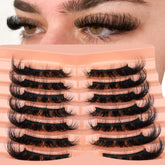 Cils Mink Wispy Focipeysa, ensemble de 7 paires pour un regard naturel et glamour.