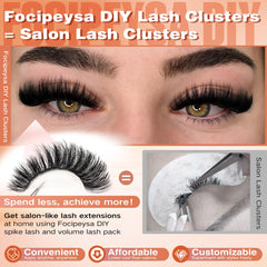 Focipeysa extensions cils, longueurs 12-18 mm, densité ajustable