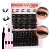 Focipeysa kit extension cils, deux styles, tenue longue durée
