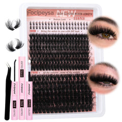 Focipeysa kit extension cils, deux styles, tenue longue durée