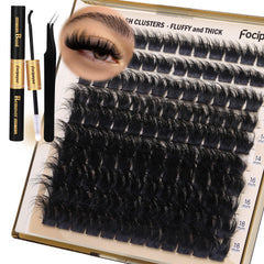 Focipeysa kit extensions cils 180D: ensemble tout-en-un pour volume dense.