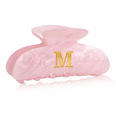 Fohufo clip cheveux lettre M rose glitter, allure chic et tenue fiable.