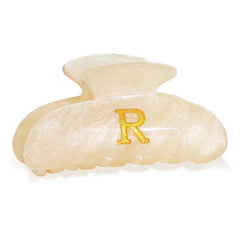 Clip Fohufo lettre R monogramme grand pour une coiffure personnalisée qui tient toute la journée.