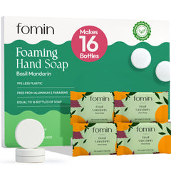 Savon mousse Fomin Basilic Mandarine : tablettes pour dosage pratique et longue durée.
