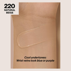 Fond de teint liquide Revlon, teinte beige naturel 220 pour peau moyenne.