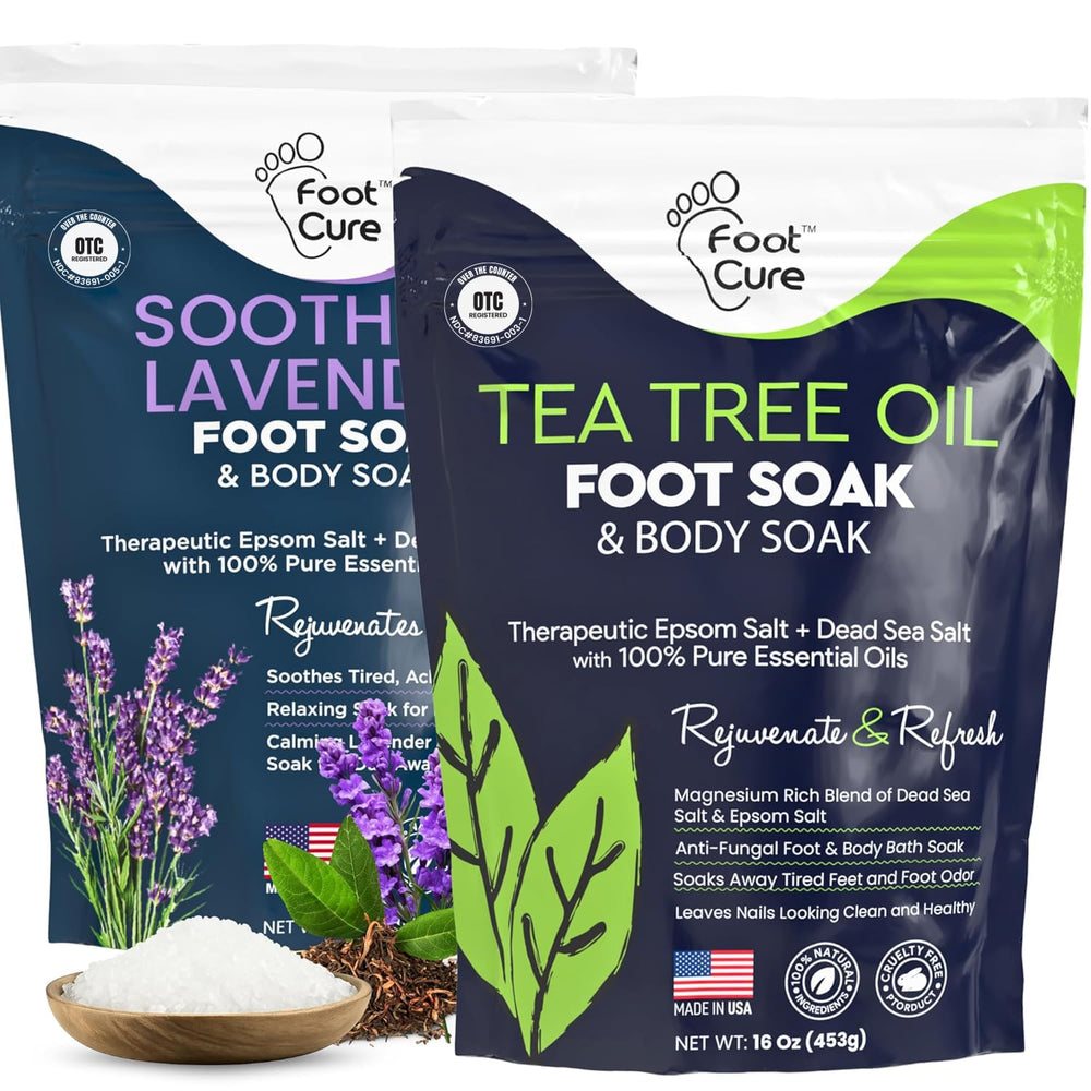 FOOT CURE bain-pieds lavande et huile d'arbre à thé pour une fraîcheur revitalisante