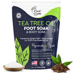 Foot Cure Tea Tree Oil Foot Soak bottle showcased for soothing daily foot care.