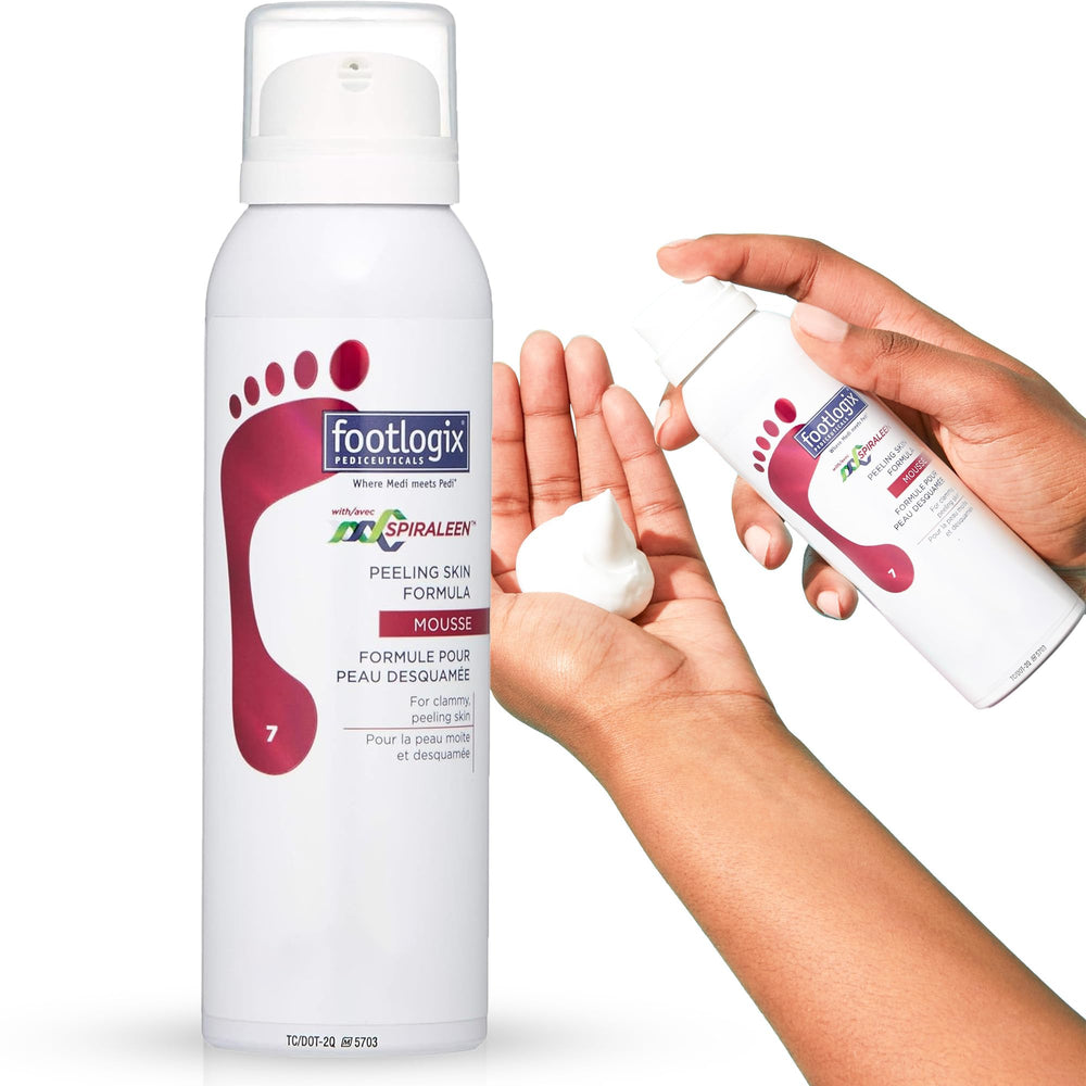 Bouteille FOOTLOGIX gommage Spiraleen prêt à exfolier les pieds.