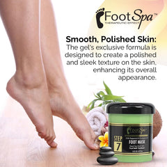 FootSpa application masque crème pieds : démonstration d'une utilisation douce et nourrissante.