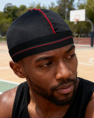 ForceWave bonnet satin noir idéal pour usage quotidien et sommeil.