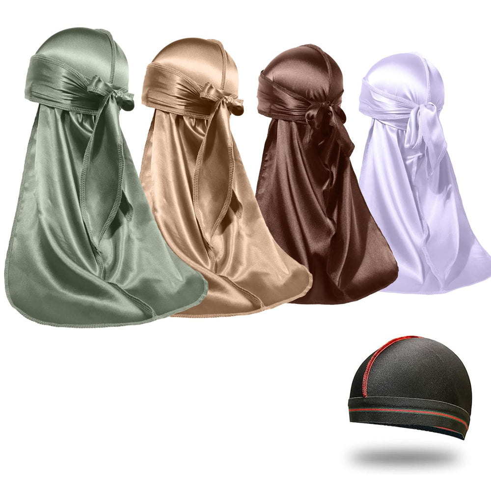 ForceWave durag satiné lisse, ensemble 4 pièces pour protéger les coiffures.