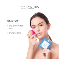 FOREO H2Overdose masque visage hydratation: préchauffe par Thermothérapie et LED rouge