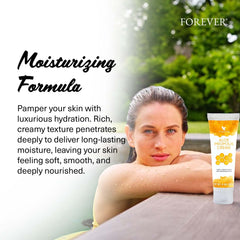 Forever Living Aloe Propolis Crème – emballage et pot, présentation pratique pour usage quotidien.