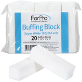 ForPro bloc buffant blanc, prêt à préparer les ongles avant vernis