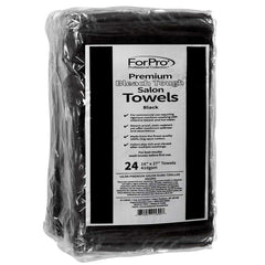 ForPro Collection torchon 100% coton noir 16x27, absorption élevée