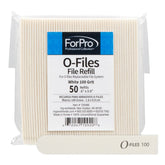 Recharge ForPro O-Files blanc grain 100, idéale pour polissage précis des ongles.