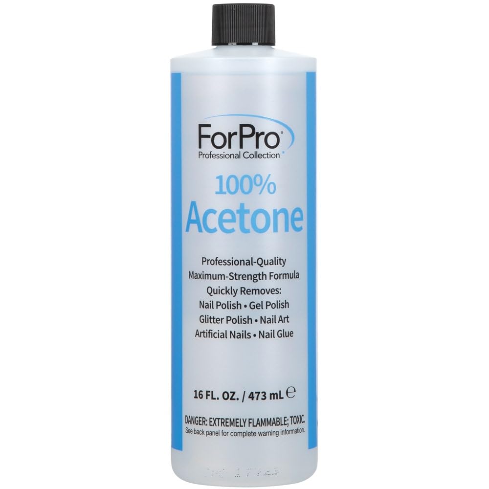 ForPro Professional Collection: flacon d'acétone pur pour démaquillage rapide des ongles.