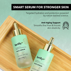 Sérum visage Fortify Skincare, hydratation en profondeur et élasticité.