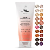 Photo de la bouteille Four Reasons Color Mask Rose Gold montrant le soin nourrissant et pigmentant pour cheveux blonds.