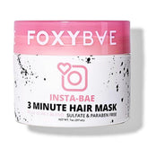 FoxyBae 3-Minute Hair Mask bottle boosts shine and moisture.
