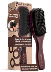 FRAMAR brosse coiffage arrière avec poils de sanglier pour brillance naturelle et douceur.