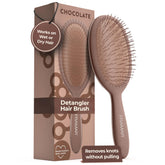 FRAMAR brosse démêlage chocolat, cheveux humides : démêle rapidement sans casse ni douleur.