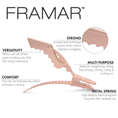 FRAMAR pinces crocodile, fermeture sans dérapage, idéale pour travailler les mèches