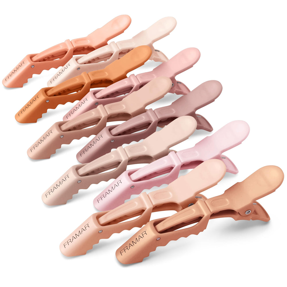 FRAMAR pinces crocodile neutres 10 pack, maintien sans glisser pour coiffage précis