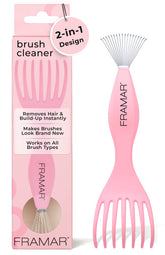 Framar Premium nettoyeur 2-en-1 pour brosse à cheveux, élimine cheveux et résidus.