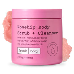 frank-body gommage-corps bouteille huile rose musquée pour nourrir et lisser.