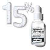 Sérum FRANKLY Niacinamide 15% - bouteille élégante pour peau nette.